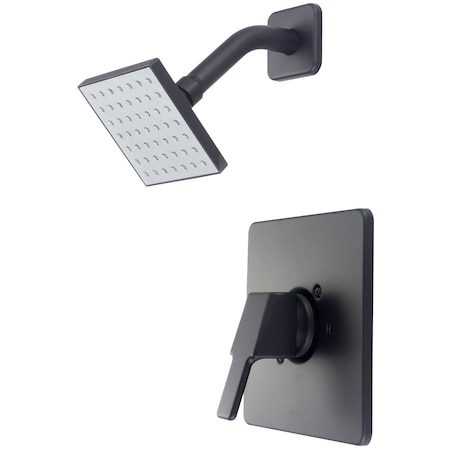 Olympia Single Handle Shower Trim Set in Matte Black T-2395-MB